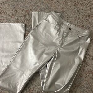 Revolve Superdown Silver Metallic Pants